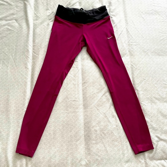 Nike Dri Fit Epic Running Tights Berry XS - Picture 1 of 11